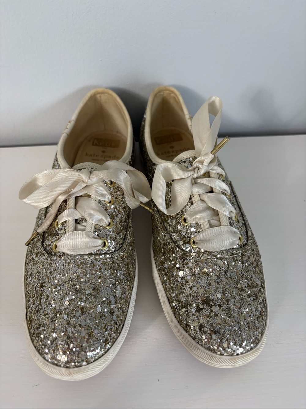 Keds x Kate Spade New York Champion Platinum Gold Glitter Sneaker Modern Prep
